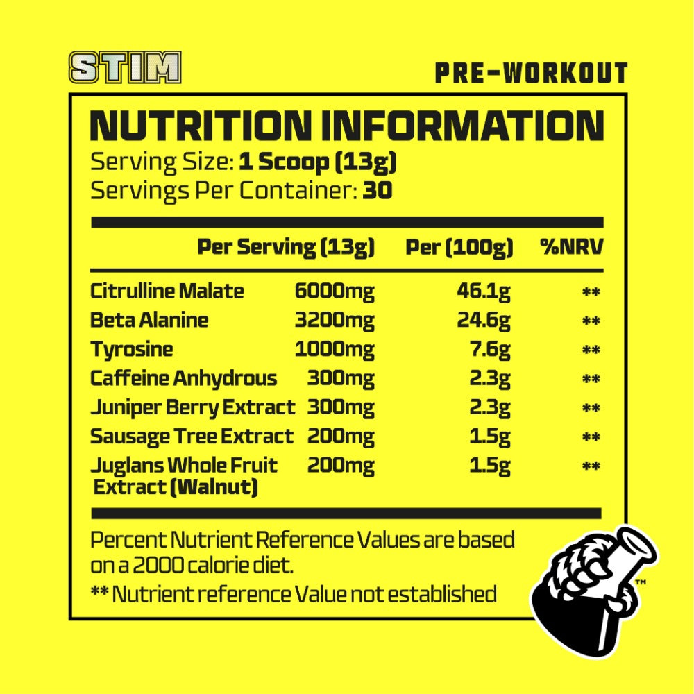 Beast Pharm STIM nutrition information