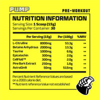 Thumbnail for Beast Pharm PUMP nutrition information
